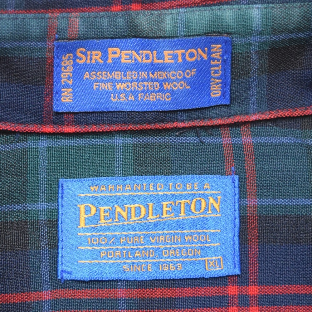 Vintage 90s Sir Pendleton Mens XL Worsted Wool MacTaggart Tartan Plaid Shirt - Picture 7 of 14